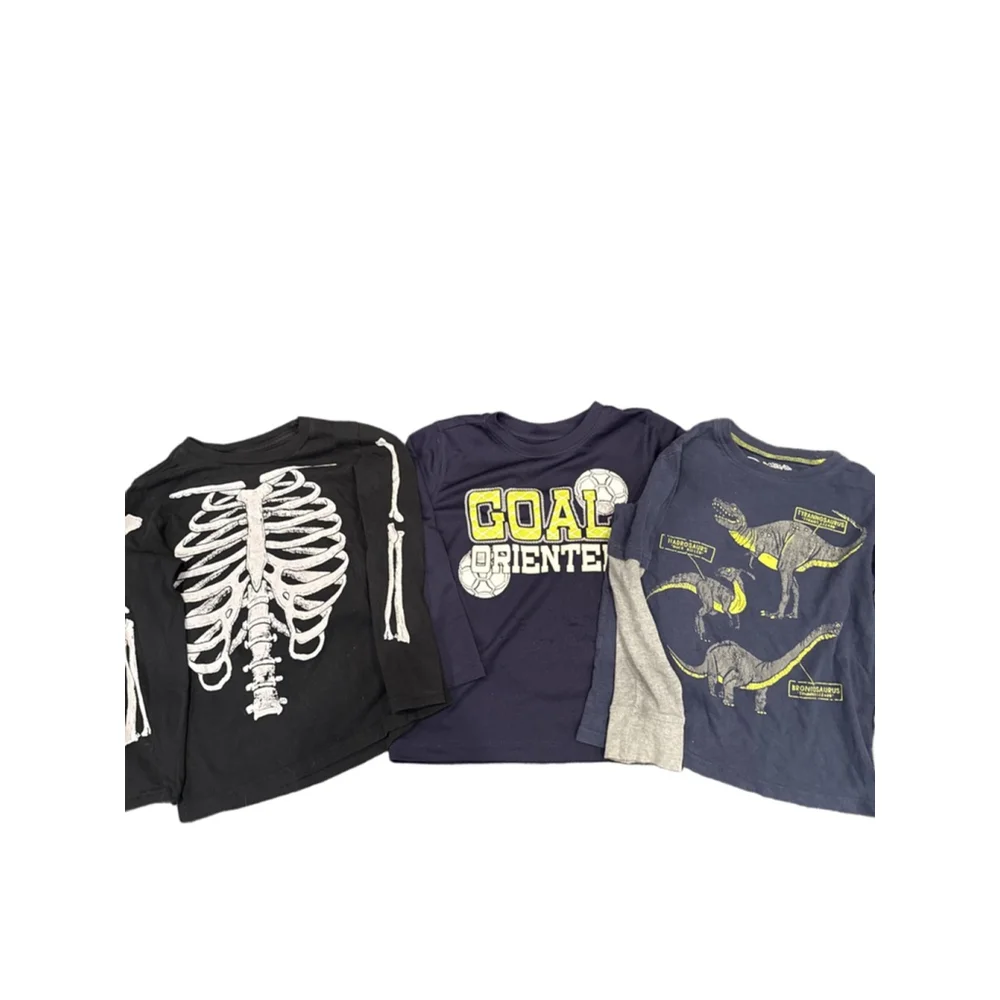 Long-Sleeve Shirt Bundle Size S (5/6) Skeleton Dinosaur Soccer Tee